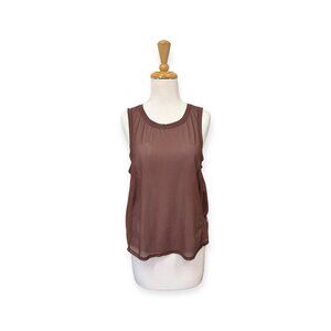 Lululemon Sole Training Tank Top Size 10/12 Brown Mesh
